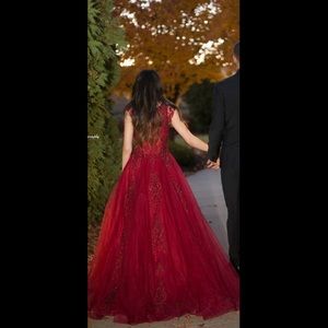 Jovani red prom dress ball gown a line